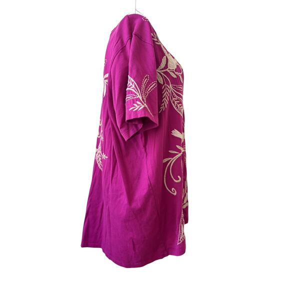 NWT Johnny Was Frankie Tee Pink Floral Embroidered Size XL - Picture 3 of 7